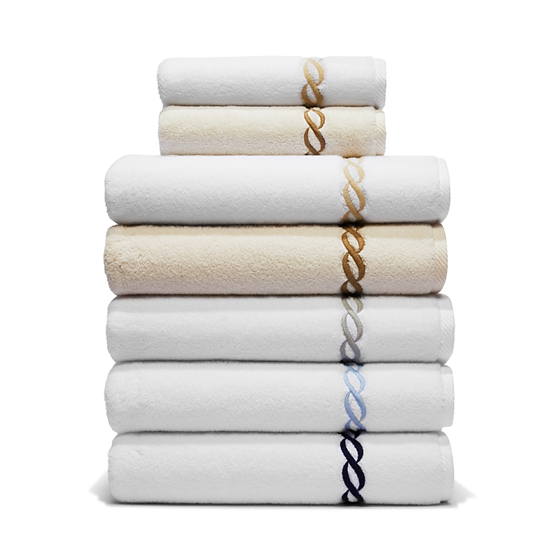 Matouk Classic Chain Milagro Bath Towel - Exclusive In White/sand Beige