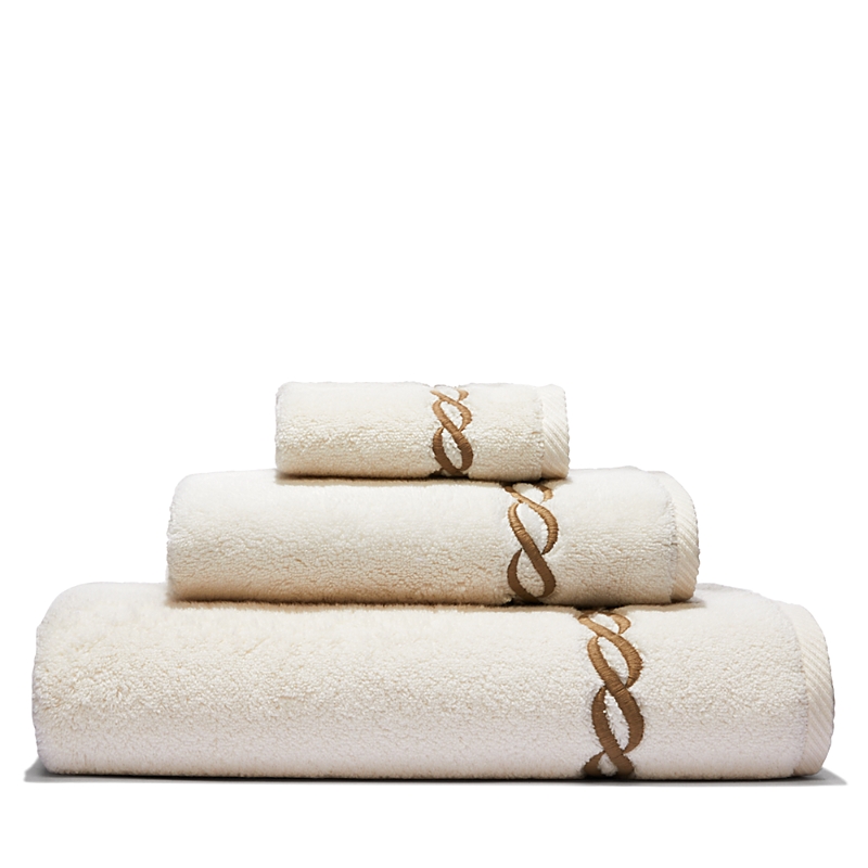 Matouk Classic Chain Milagro Hand Towel - Exclusive In Ivory/camel Tan