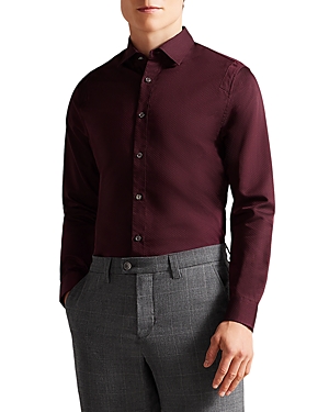 Ted Baker Layered Shirt With Shoulder Detail In Maroon