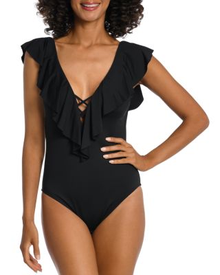 swimsuit with ruffle sleeves