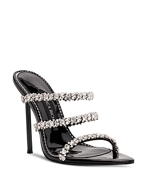 Jessica Rich Women's Diamond Embellished Strappy High Heel Sandals