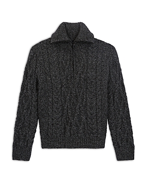 The Kooples Roll Neck Cable Knit Jumper In Grey