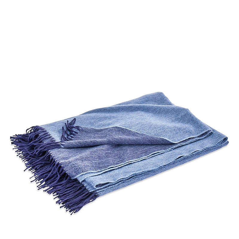 Matouk Paley Oversized Mongolian Cashmere Throw In Blue