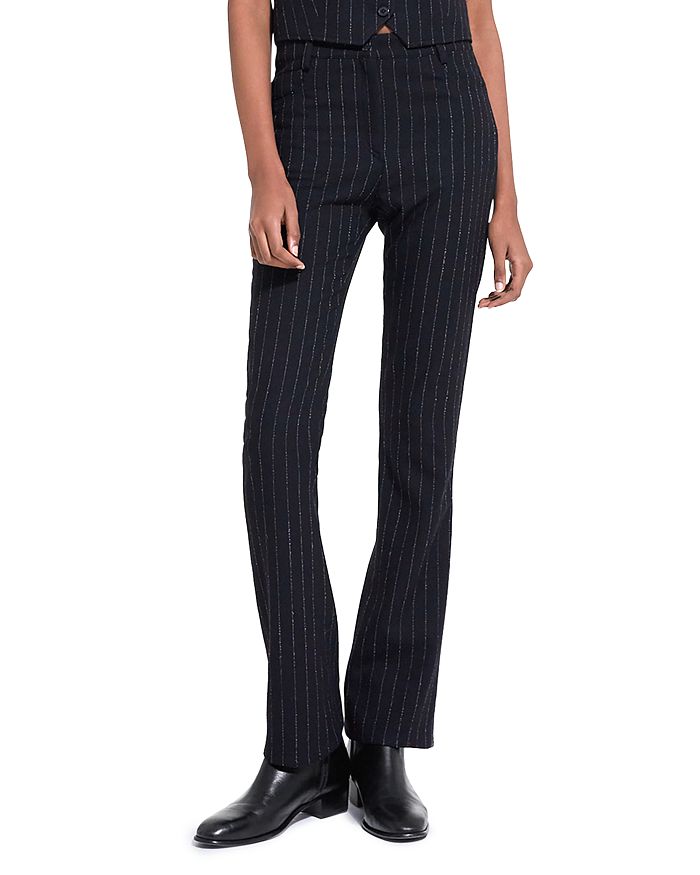 Pinstripe Tailored Flare Pants