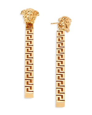 Versace Medusa Greek Key Drop Earrings