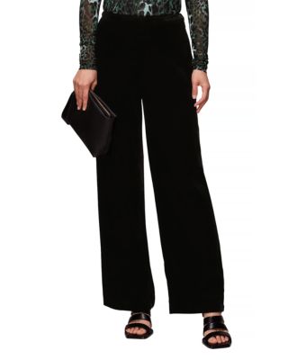 Black Velvet Boot Leg Trousers