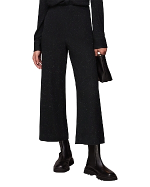 Whistles Sparkle Cropped Straight Leg Pants In Black