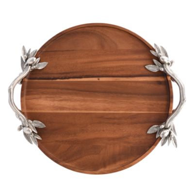 Olive Acacia Serving Tray, Round
