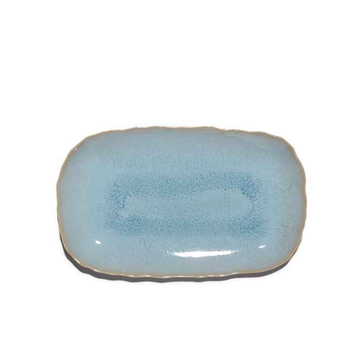Plume Rectangular Dish- blue