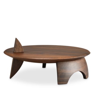 Kelly Behun Brown Leaf Flat Platter on Stand