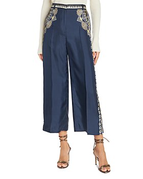 Etro - Printed High Rise Cropped Silk Pants