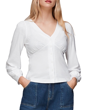 Whistles Amber Button Front Top In White
