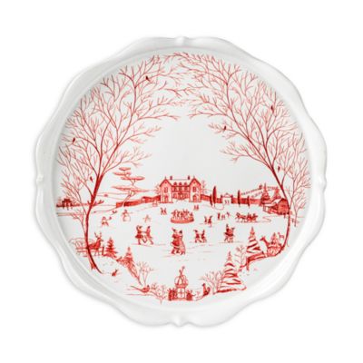 Country Estate Winter Frolic Ruby Cake Stand