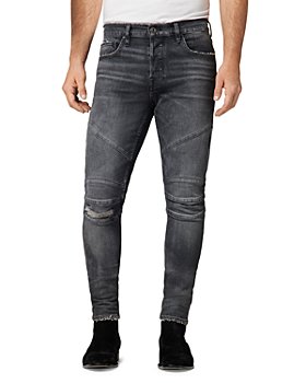 Hudson - Zack Skinny Fit Moto Jeans in Extracted Black 