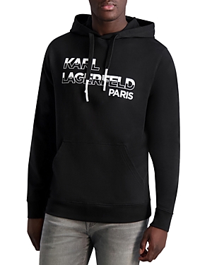 Karl Lagerfeld Paris Block Logo Hooded Sweatshirt