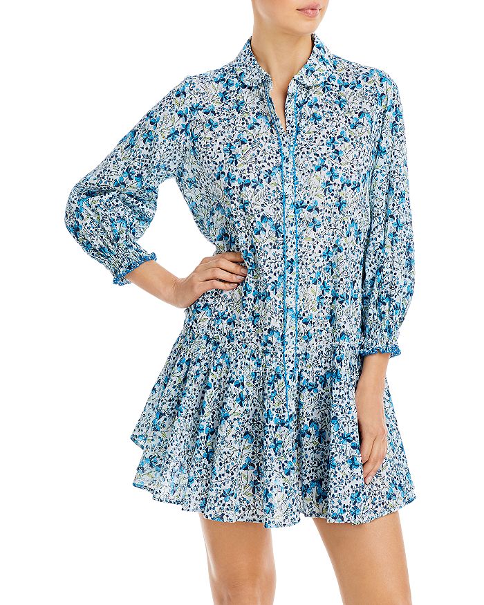 Poupette St. Barth Tesorino Floral Print Shirt Dress Bloomingdale s