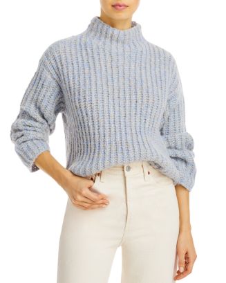 Modal Scuba Ribbed Turtleneck Sweater in Mocha Cream