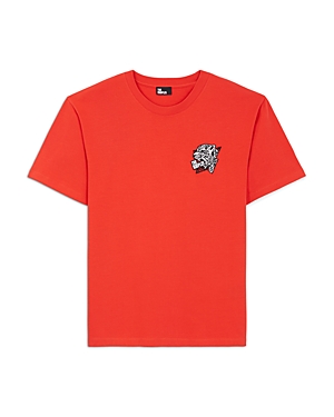 The Kooples Loose Fit Logo Graphic Tee In Red