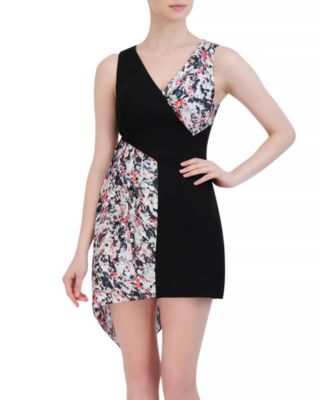 Bcbgmaxazria Color Blocked V Neck Dress