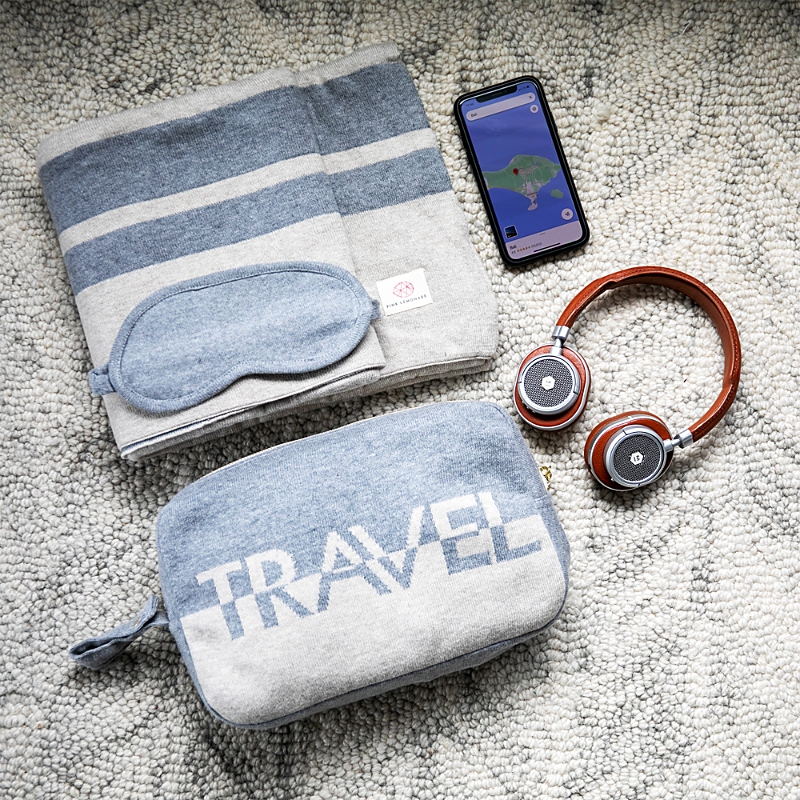 Pink Lemonade Travel Text Throw Blanket In Grey