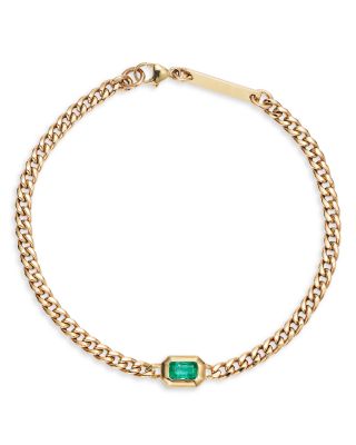 Zoë Chicco - 14K Yellow Gold Emerald Bezel Link Bracelet