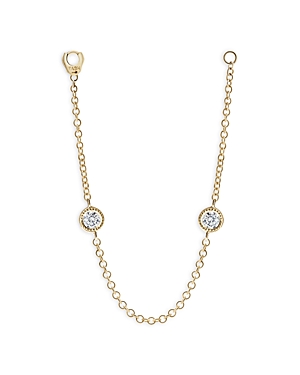 Shop Maria Tash 18k Yellow Gold Diamond Chain Connecting Charm Chain In White/gold