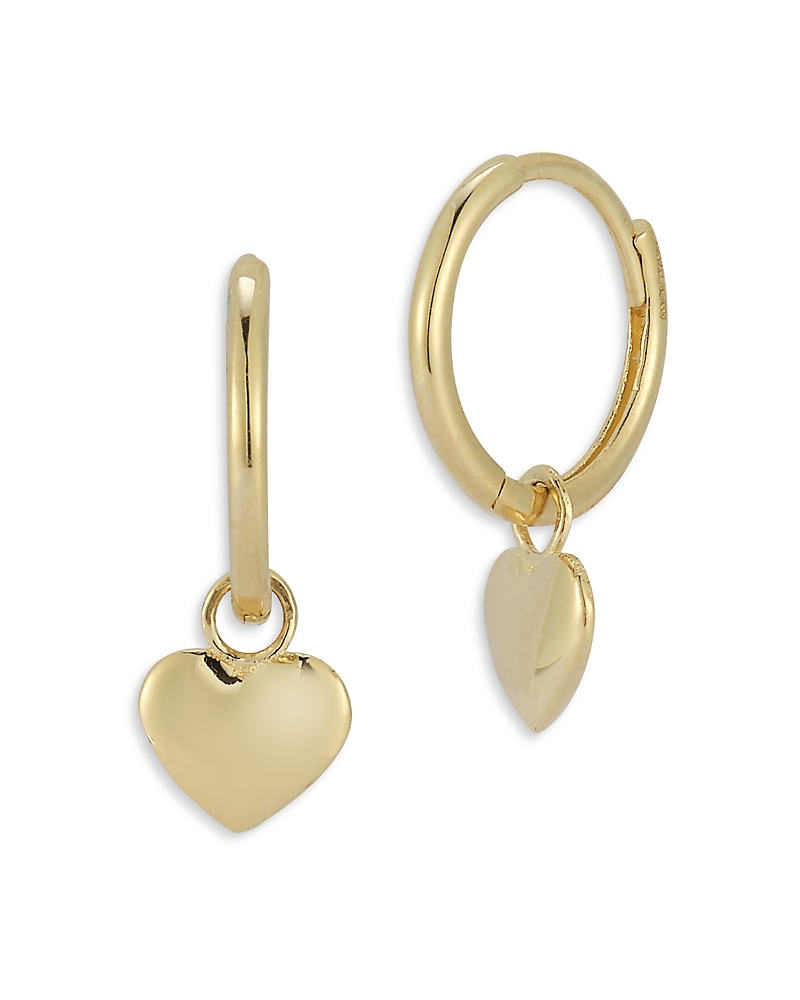 Moon & Meadow 14k Yellow Gold Heart Huggie Earrings - Exclusive In Gold