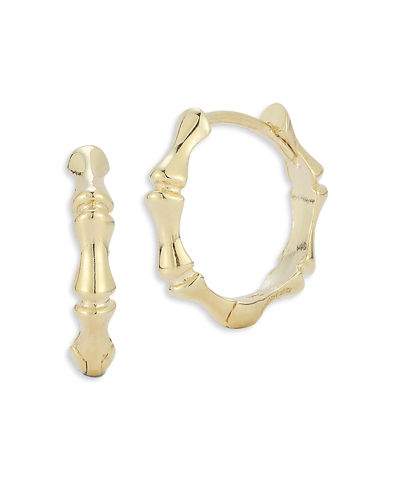 Moon & Meadow 14k Yellow Gold Bamboo Huggie Earrings - Exclusive In Gold