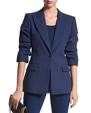 MICHAEL KORS CATE RUCHED SLEEVE SABLE BLAZER