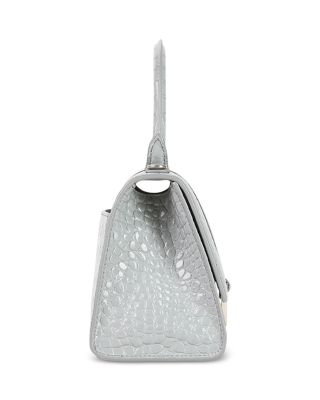 Hourglass Handbag Crocodile Embossed