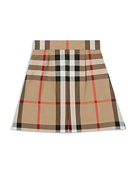 Burberry - Girls' Exaggerated Check Pleated Cotton Skirt - Little Kid, Big Kid