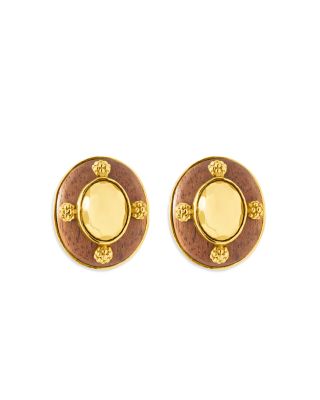 Capucine De Wulf - Gaia Teak Hammered Style Stud Earrings