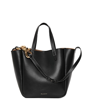 Jw Anderson Cabas Large Leather Tote In Black/gold