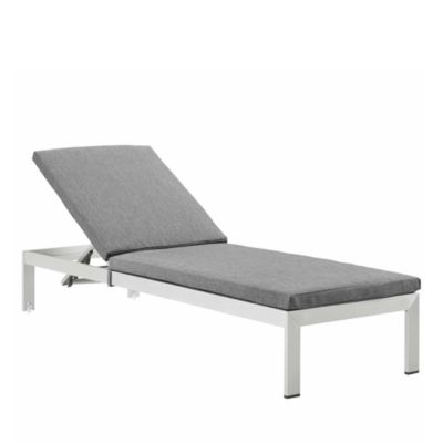 Modway Shore Outdoor Patio Aluminum Chaise with Cushions