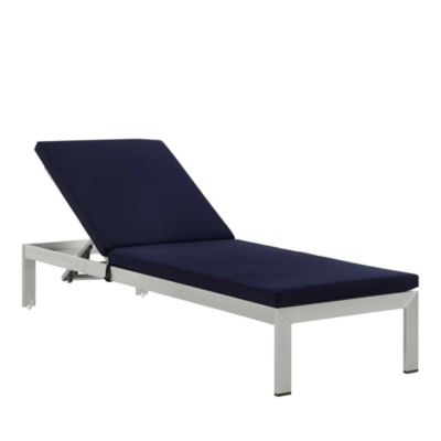 Modway Shore Outdoor Patio Aluminum Chaise with Cushions