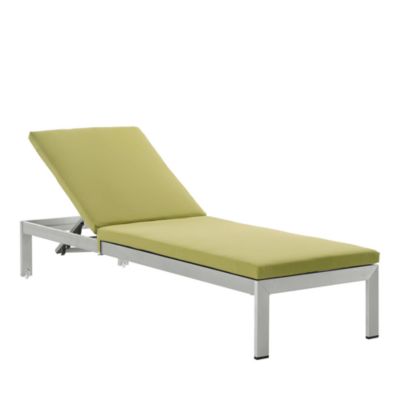 Modway Shore Outdoor Patio Aluminum Chaise with Cushions