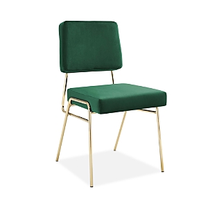 Modway Craft Performance Velvet Dining Side Chair In Gold Tone In Gold Green