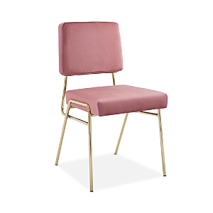 Modway Craft Performance Velvet Dining Side Chair In Gold Tone In Gold Rose