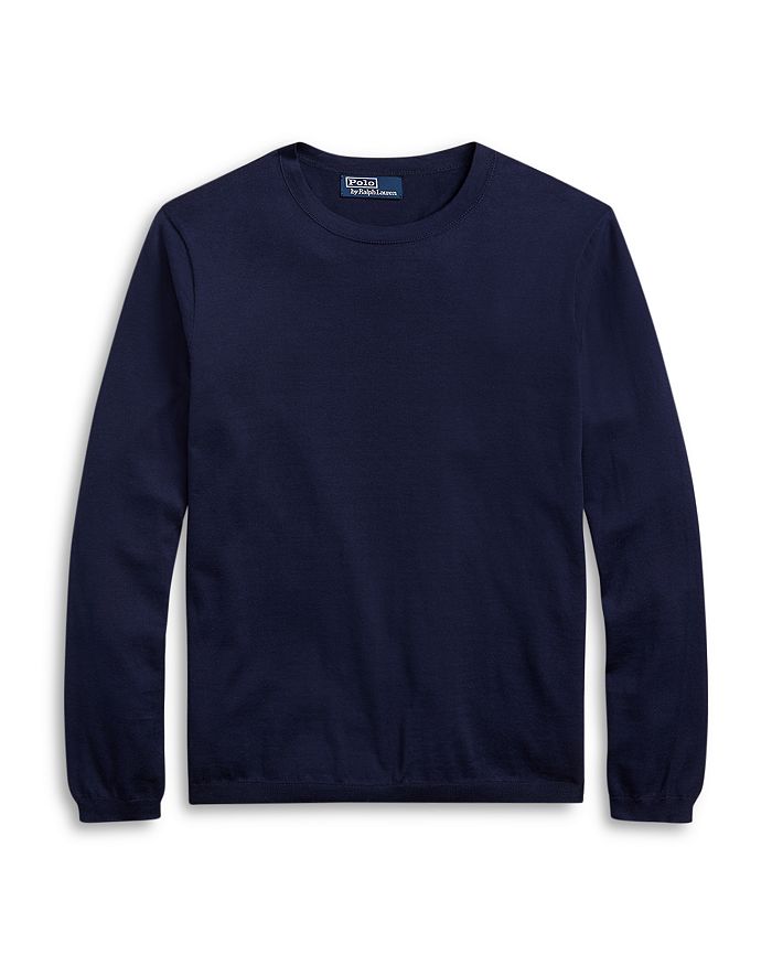 Shop Polo Ralph Lauren Cotton Crewneck Sweater In Bright Navy