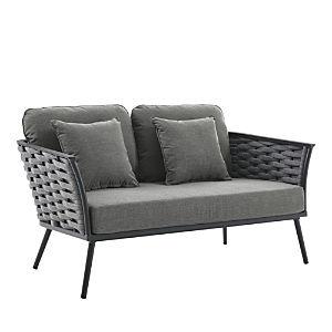 Modway Stance Outdoor Patio Aluminum Loveseat In Gray/charcoal
