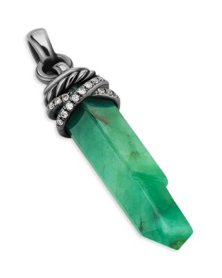 David Yurman - Amulets Sterling Silver Wrapped Amulet with Pav&eacute; Diamonds