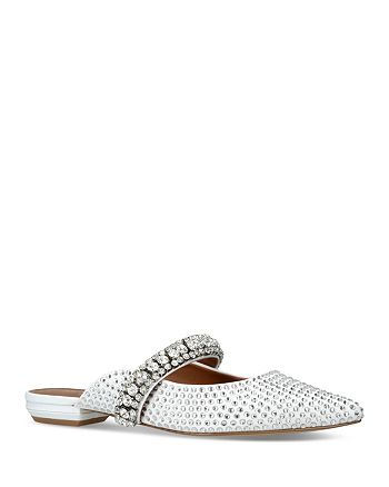 KURT GEIGER LONDON - Women's Princely Crystals Pointed Toe Crystal Embellished Mules