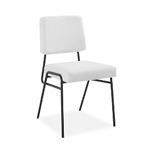 Modway Craft Upholstered Fabric Dining Side Chair In Black/white