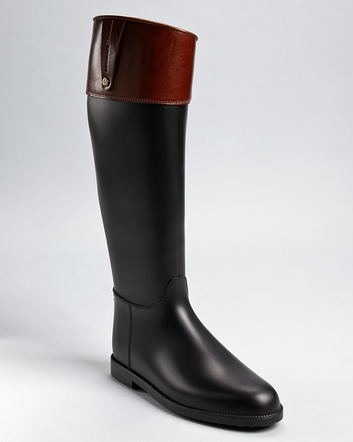 Bridging Function and Style: Burberry Equestrian Rain Boot with Leather Belts