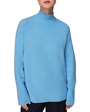 Shop Whistles Oversized Funnel Neck Sweater In Blue