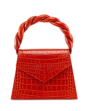 Anima Iris Zaza Grande Leather Handbag In Delta Red/gold
