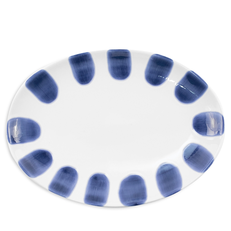 Vietri Santorini Dot Small Oval Platter In Blue