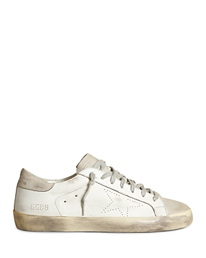 Shop Golden Goose Men's Super Star Lace Up Sneakers In White/ice