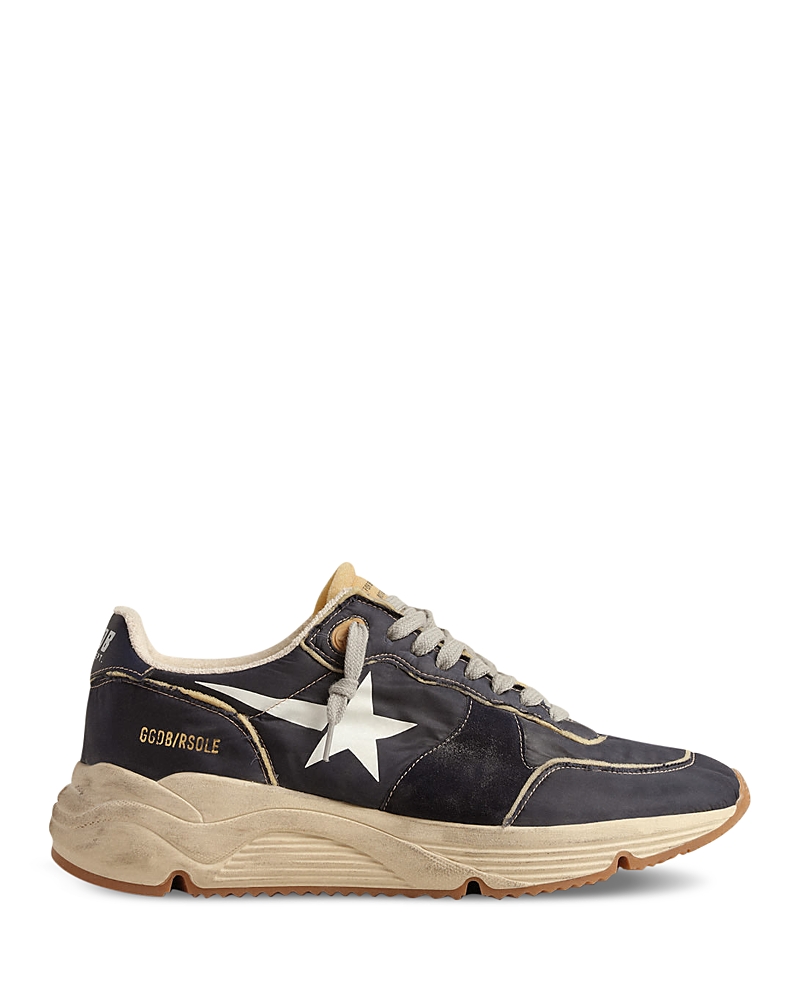 Golden Goose Star-patch Lace-up Sneakers In Dark Blue