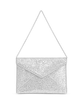 Shiny Silver PU Evening Bag Square Flap Envelope Clutch Purse Long